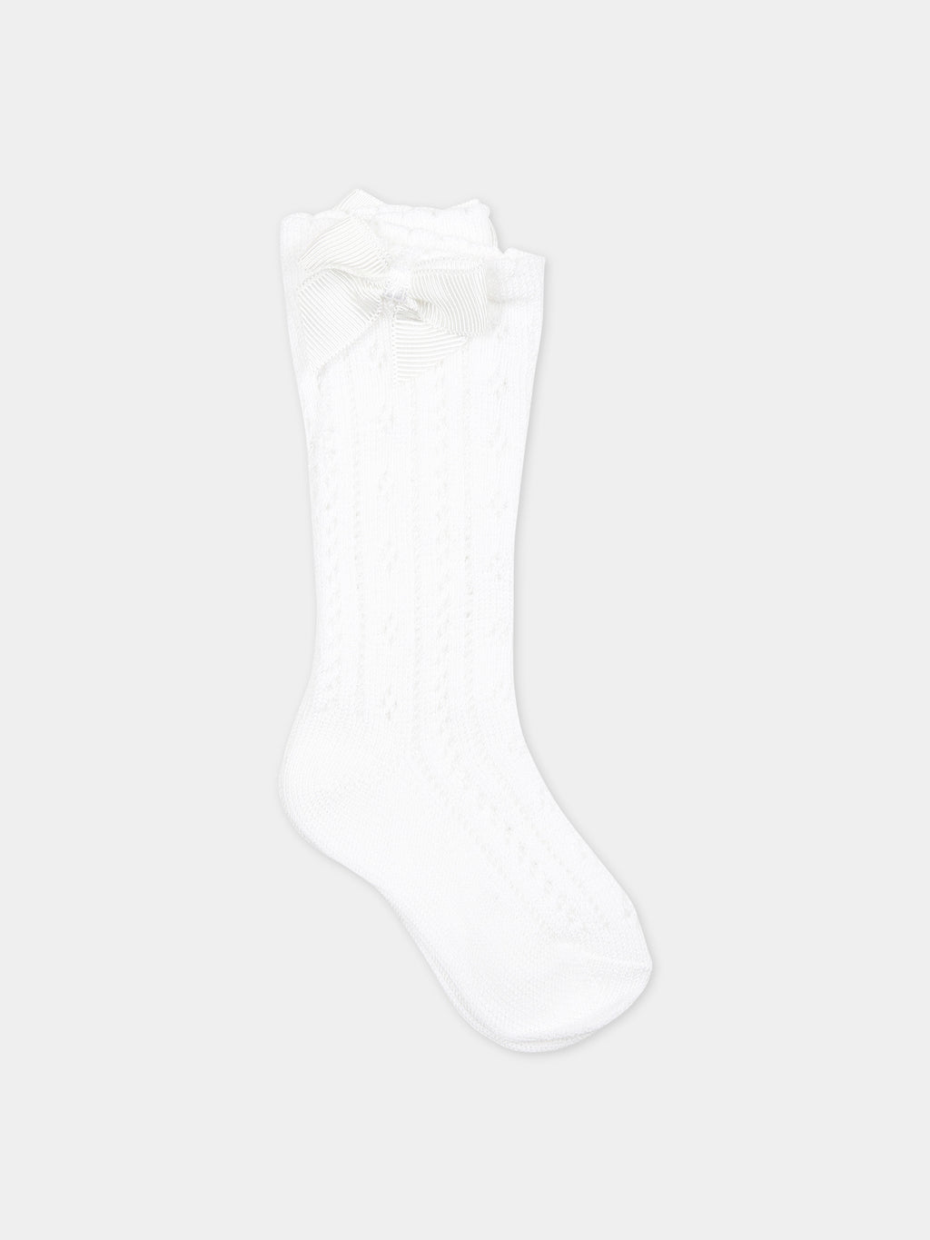 Chaussettes blanches pour bébé fille avec flocon